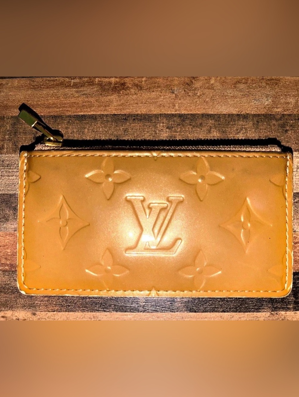 Louis Vuitton Monogram Vernis Pochette Cles Wallet in Brown